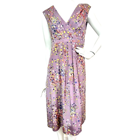 Boden Dresses & Skirts - Boden Limited Edition Silk Floral Dress 8 Whimsigoth Pleated V Neck Midi EUC